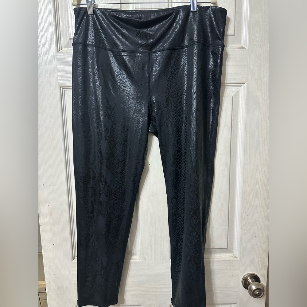 Mono B 3x faux leather snake print leggings.